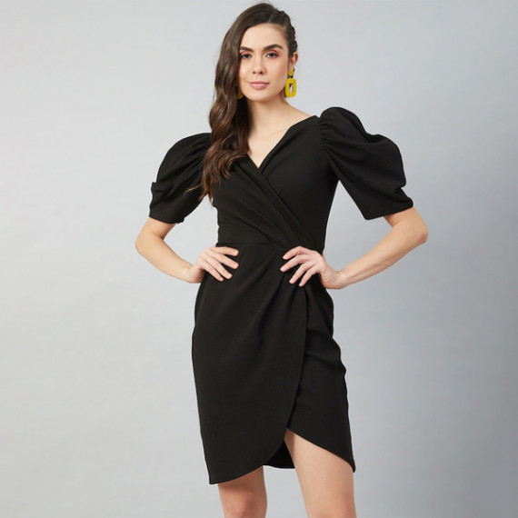 https://www.weardropz.com/products/black-wrap-dress-with-volume-sleeves