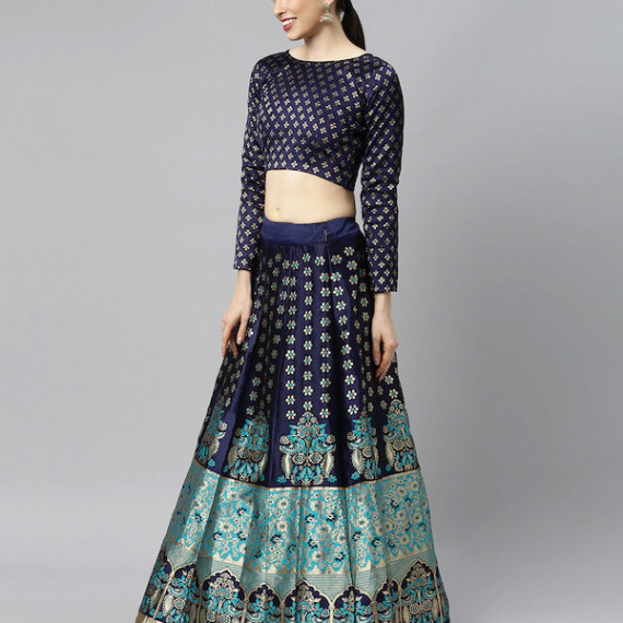https://www.weardropz.com/products/blue-green-woven-design-lehenga-choli